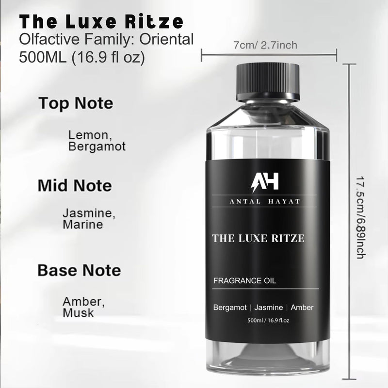 Ritz-Carlton Inspired Diffuser Oil 500ml – Bergamot, Jasmine & Amber