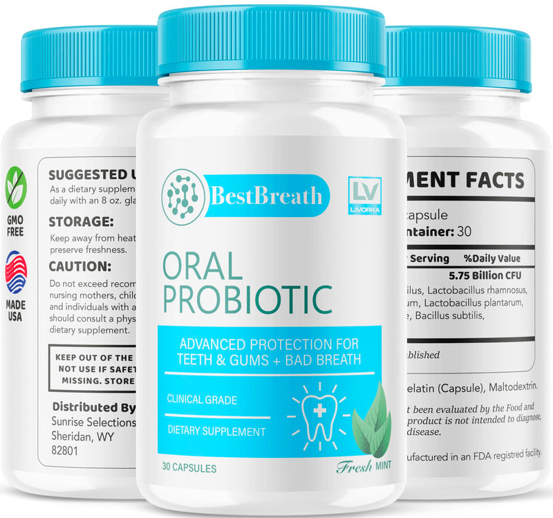 2 Pack - Best Breath - Best Breath Oral Probiotic, Best Breath Probiotic, Best Breath Pills, BestBreath, Best Breathe 60 Capsules for 2 Months, Best Breath Oral Probiotics for Mounth Bad Breath.