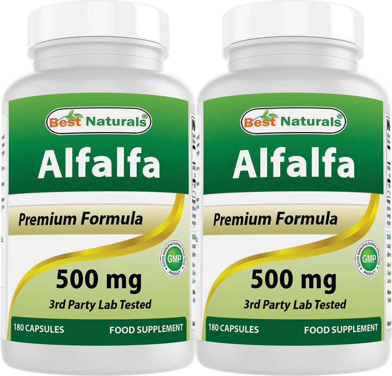 Best Naturals Alfalfa Green Super Food 500 mg – 180 Capsules (Pack of 2)
