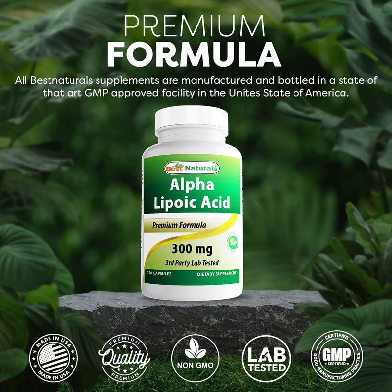 Best Naturals Alpha Lipoic Acid 300 mg - 120 Capsules (Pack of 3)