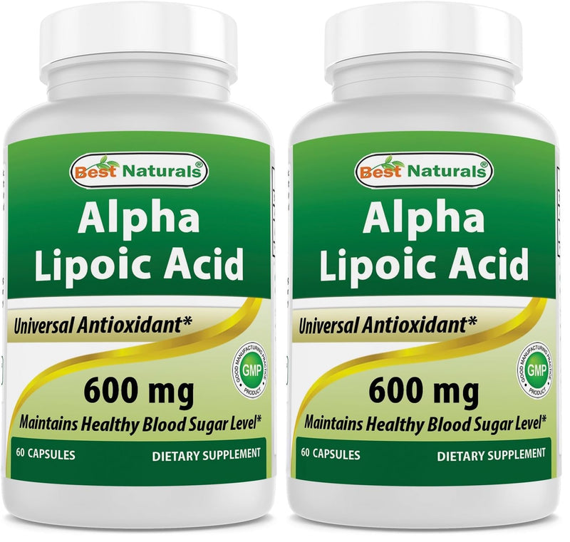 Best Naturals Alpha Lipoic Acid 600 mg – 60 Capsules (Pack of 2) | ALA Antioxidant