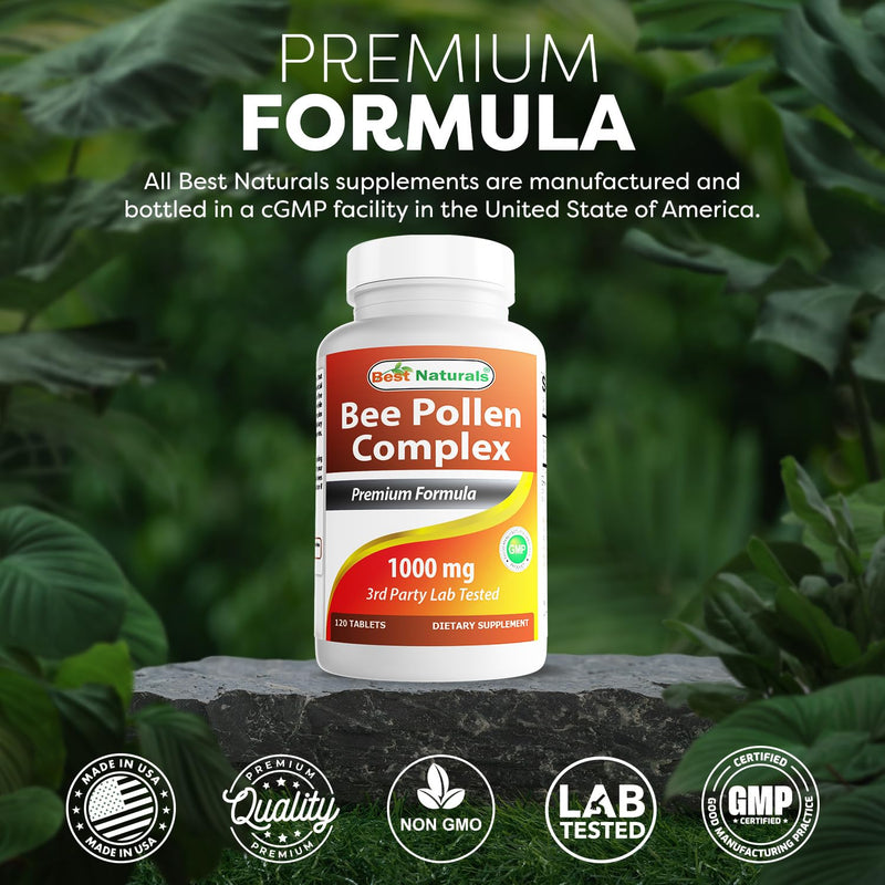 Best Naturals Bee Pollen Complex 1000 mg | 120 Tablets