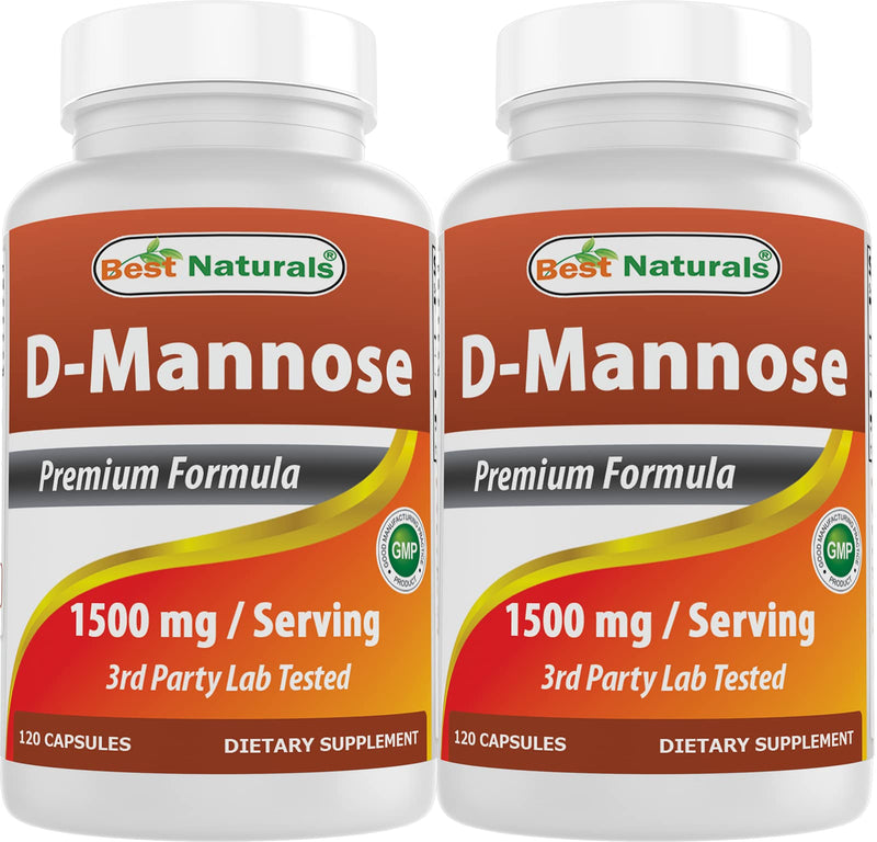 Best Naturals D-Mannose 1500 mg per Serving – 120 Capsules (Pack of 2)