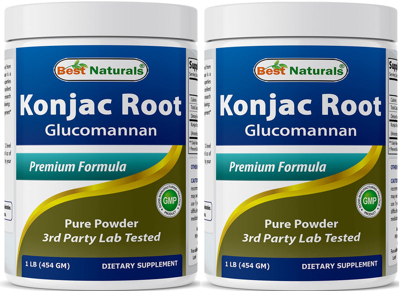 Best Naturals Konjac Glucomannan 2000mg per Serving - 2x1lb Packs