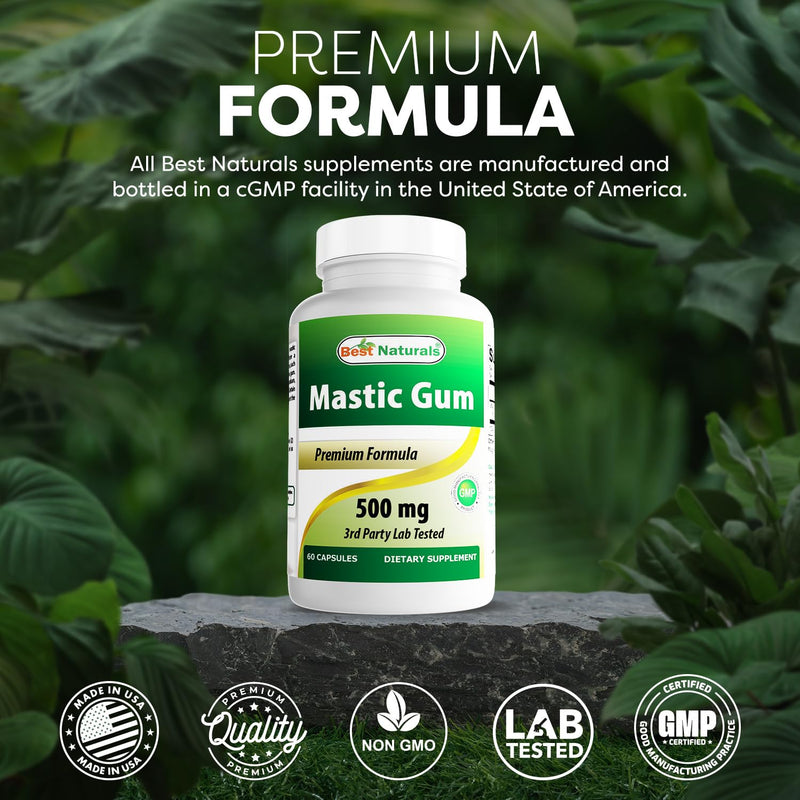 Best Naturals Mastic Gum 500 mg – 60 Capsules (Pack of 2)