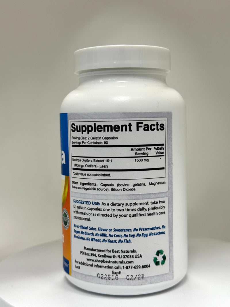 Best Naturals Moringa Extract 10:1 1500mg - 180 Capsules (Pack of 2)