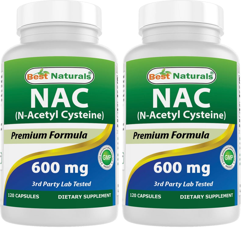 Best Naturals NAC 600 mg – 120 Capsules (Pack of 2) | N-Acetyl Cysteine
