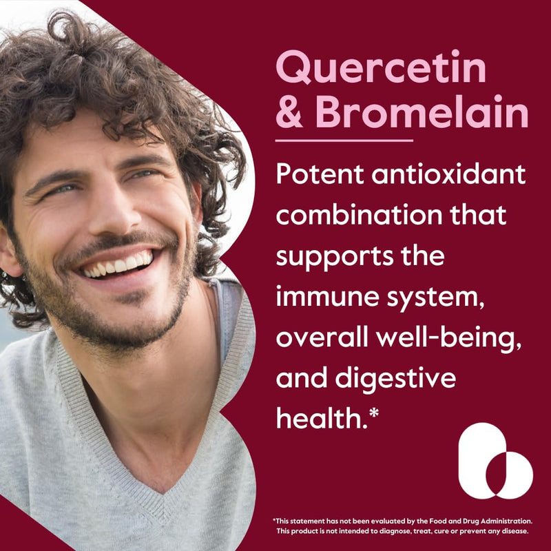 BESTVITE Quercetin with Bromelain 500mg/250mg (120 Vegetarian Capsules) – No Stearates – No Silicon Dioxide – Vegan – Non GMO – Gluten Free
