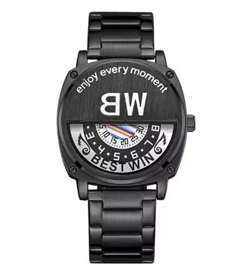 Bestwin Mens Fashion Dated Waterproof Black Bracelets Watch 919H - InStock