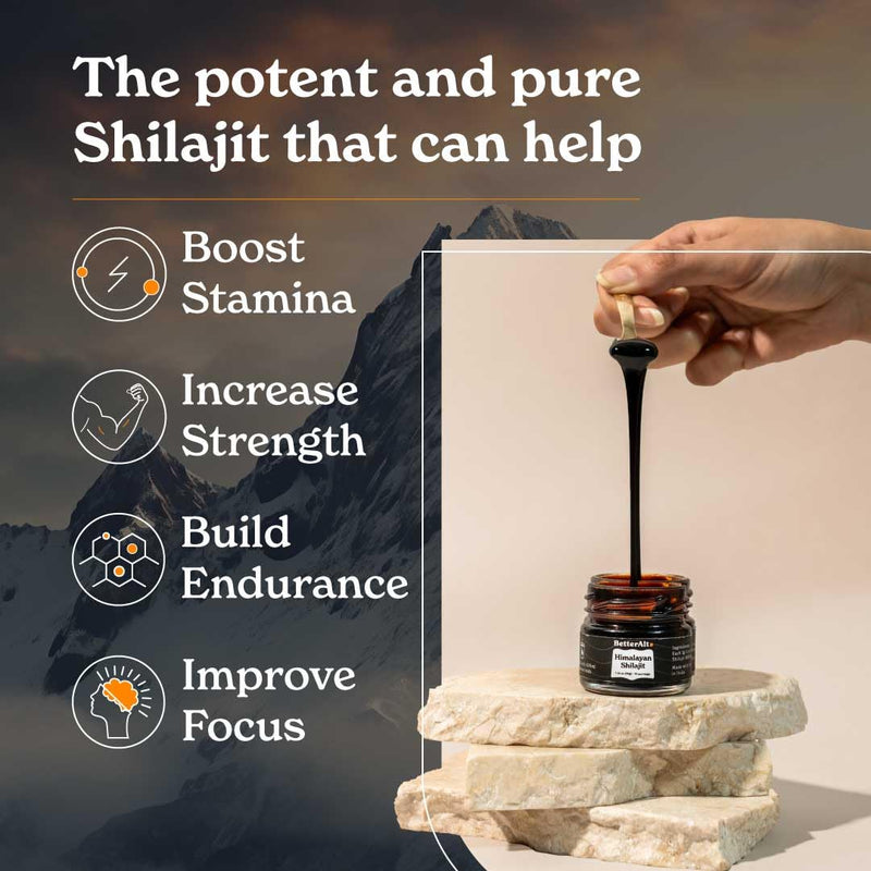 Better Alt Pure Himalayan Shilajit Resin - High Potency Gold Grade, 375 Servings, Energy and Immune Support (Lab Test Report)