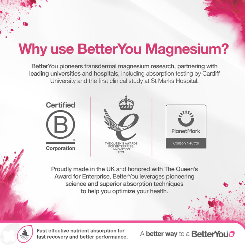 BetterYou Magnesium Muscle Body Spray – Arnica, Lemon Oil for Muscle & Joint Recovery (3.38 oz)