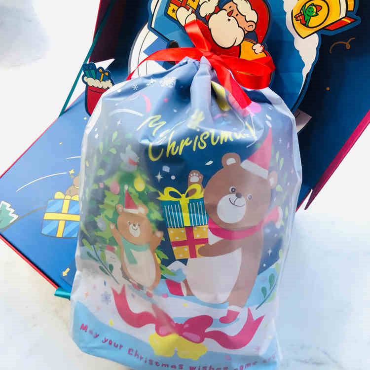 Japanese Style Christmas Drawstring Bear Bag