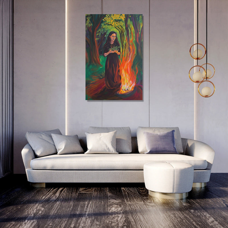 Bealtaine Priestess Offering Canvas