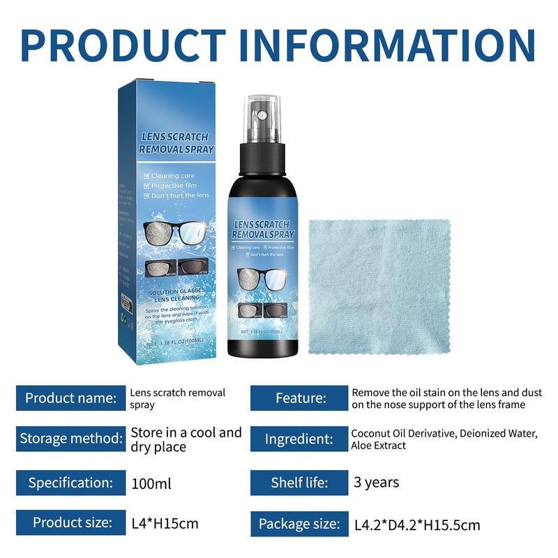 Biaoyun Lens Scratch Removal Spray 2 PCS – Glasses & Screen Repair Kit