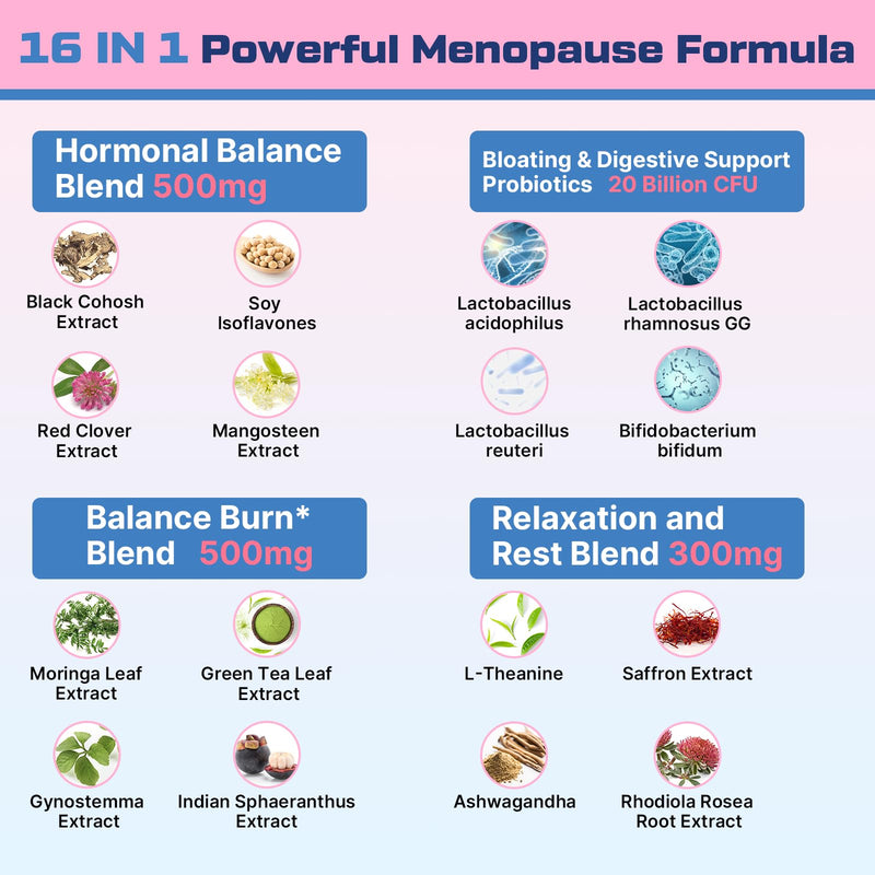 Biegeos Menopause Gummies 16-in-1 Probiotic – Sugar-Free, 60 Gummies, Vegan