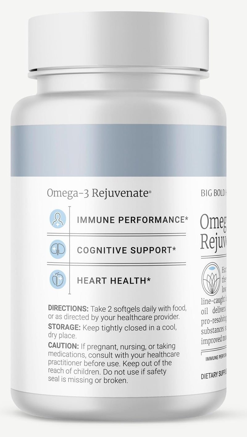 BIG BOLD HEALTH Omega-3 Rejuvenate – Wild Alaskan Fish Oil with PRMs (EPA, DHA, DPA) & Vitamins A & D (120 Softgels)