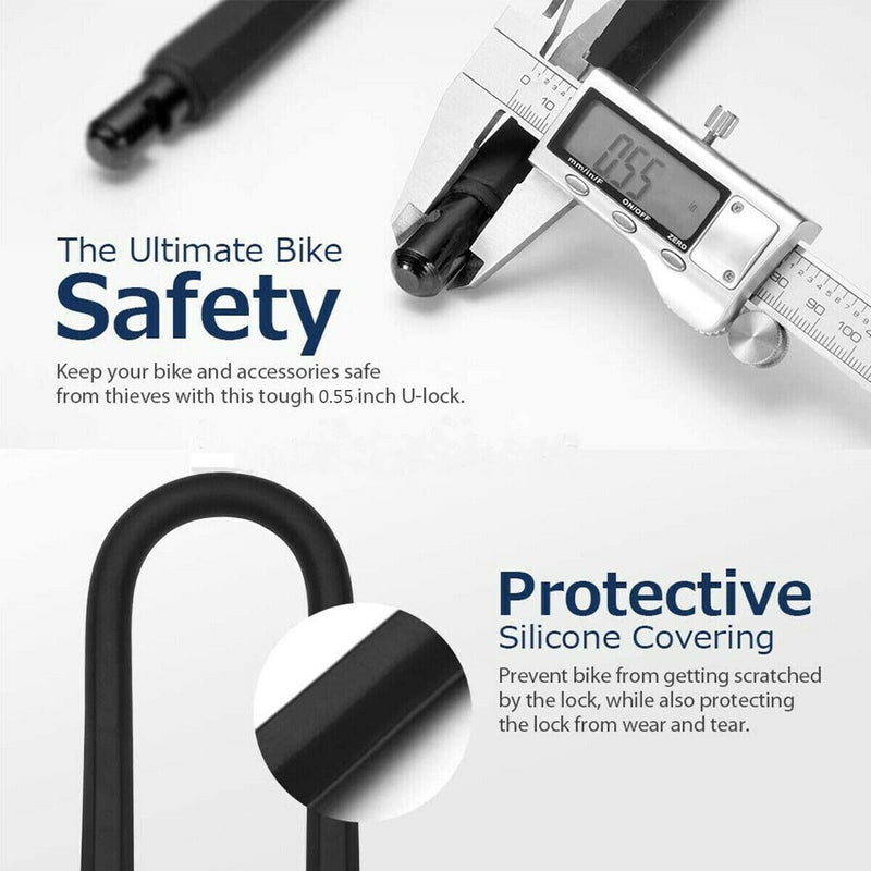 Bike D/U Lock Heavy Duty Bicycle Motorbike Motorcycle Scooter Vehicle Security - InStock