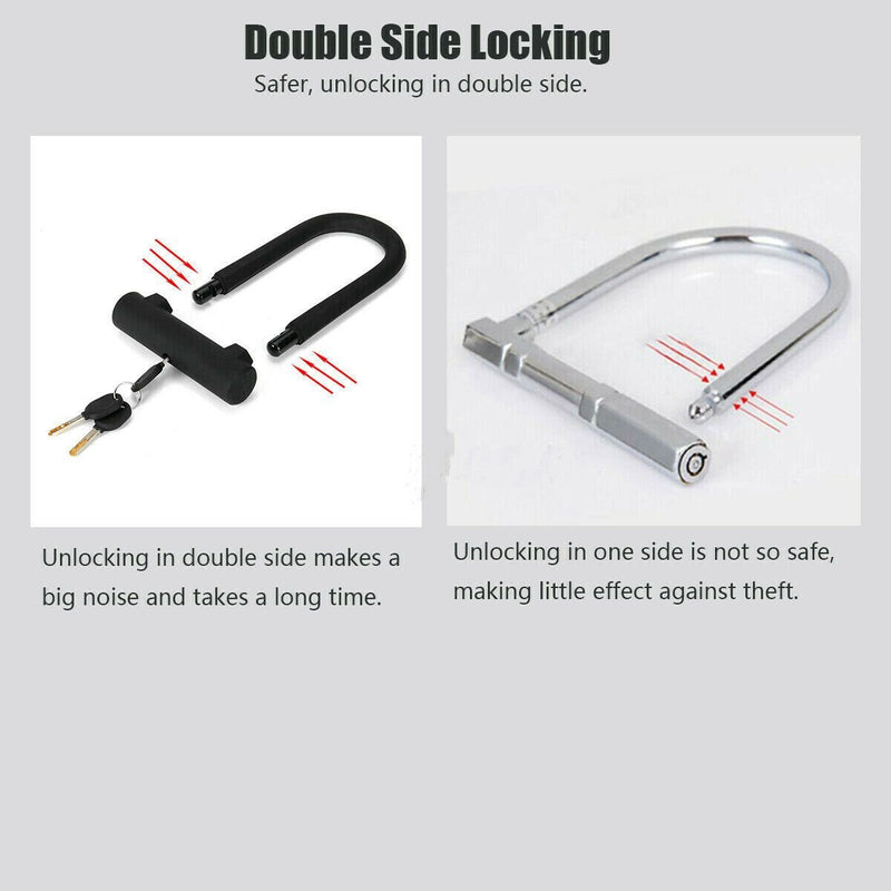 Bike D/U Lock Heavy Duty Bicycle Motorbike Motorcycle Scooter Vehicle Security - InStock