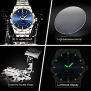 BINBONG B5552 Luminous Multifunctional Business Calendar Quartz Watch - InStock