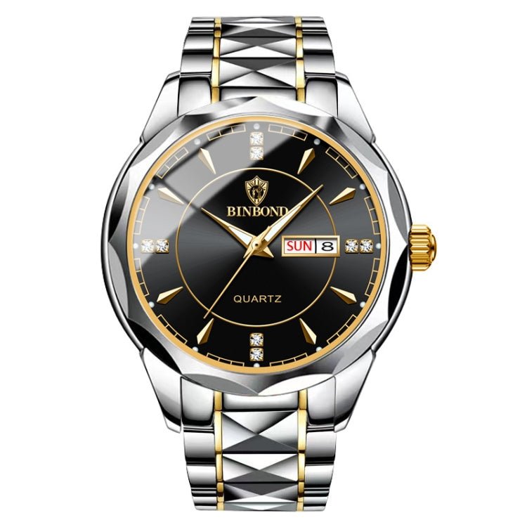 BINBONG B5552 Luminous Multifunctional Business Calendar Quartz Watch - InStock