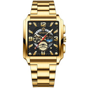 BINBONG B6575 Men Vintage Square Multifunctional Waterproof Luminous Quartz Watch, Black-Rose Gold-Black-Rose, Black-Black-Black-White, Black-Black-Black-Rose, Full Gold-Black, White-Black, Brown Leather-Rose Gold-Black, Black Leather-Rose Gold-Black... - InStock