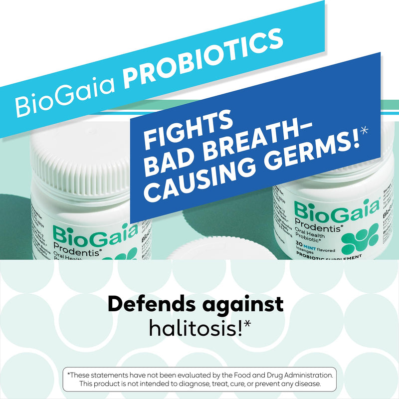 BioGaia Prodentis | Oral Probiotics | Promotes Healthy Gums & Teeth | Defends Against Bad Breath & Dental Problems | Improves Oral Health | Mint Flavored Dental Probiotic Lozenge