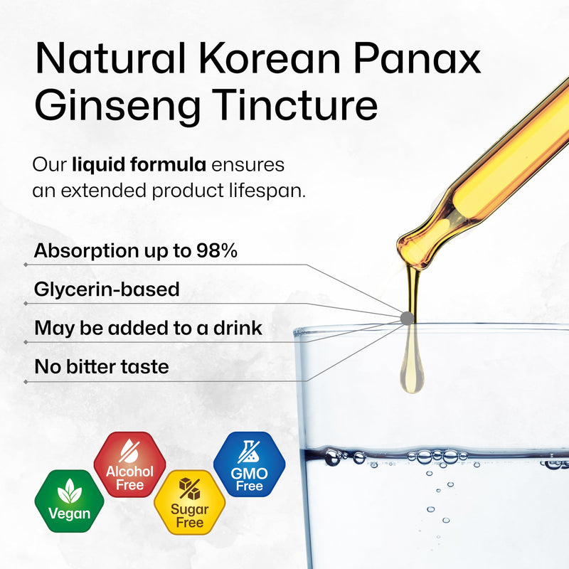 BIO KRAUTER Korean Red Ginseng Extract Liquid - Alcohol & Sugar Free (4 Fl Oz)