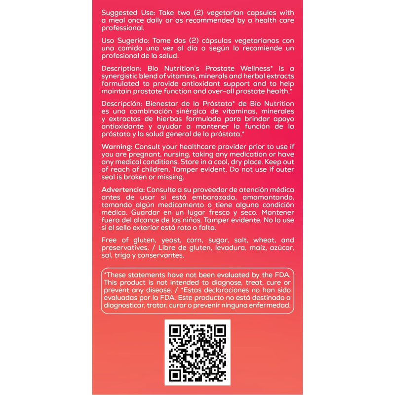 Bio Prostate 60 | Prostate Wellness Vegi-Caps, 60 Count