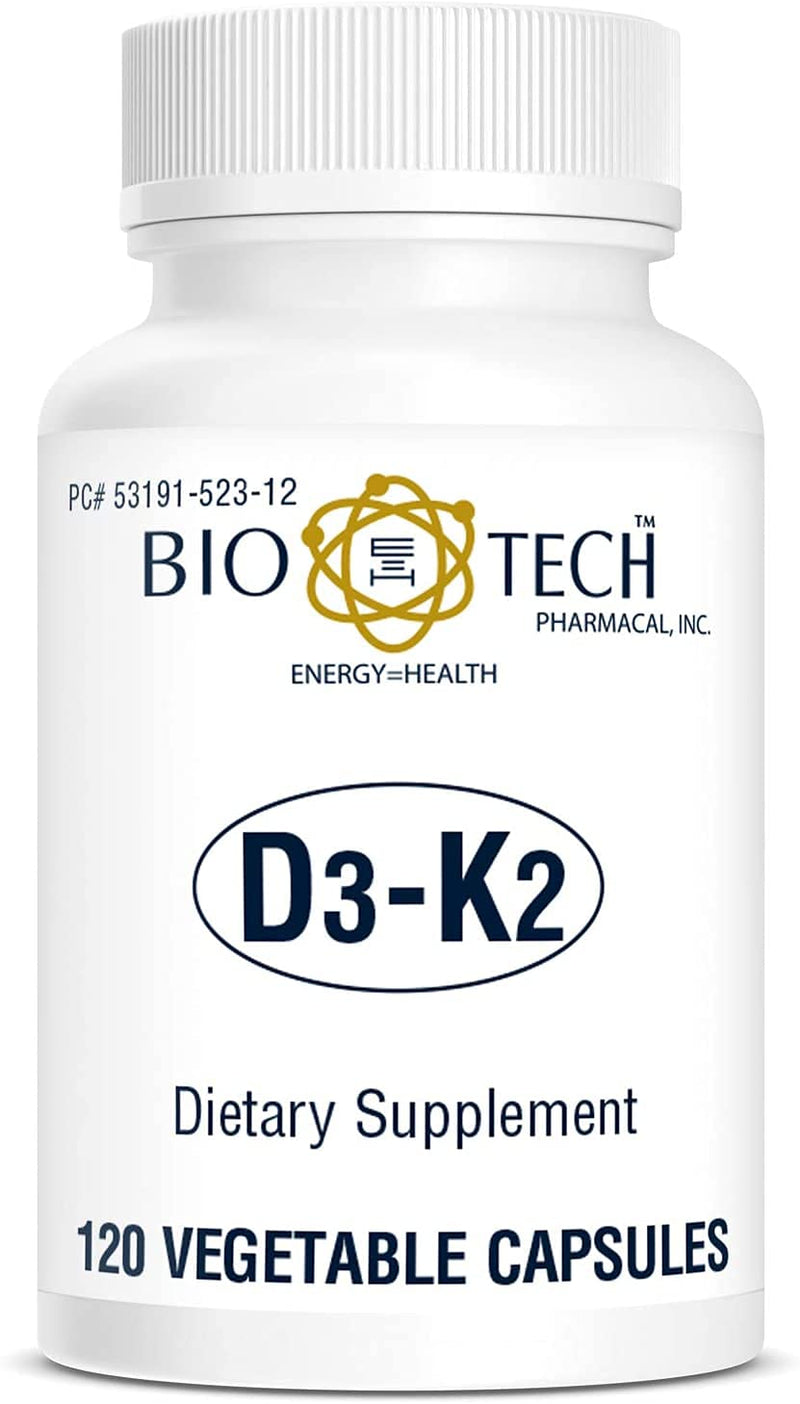 Bio-Tech D3-K2 120 Vegcaps – Vegan Vitamin D3 & K2 for Bone Health