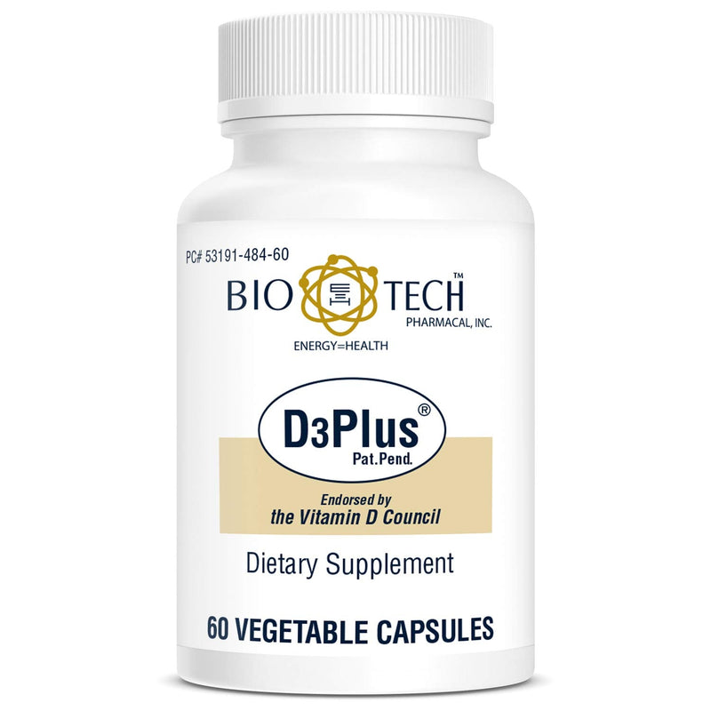 Bio-Tech Pharmacal D3 Plus (60 Count) - Vitamin D3 with K2, Magnesium and Zinc