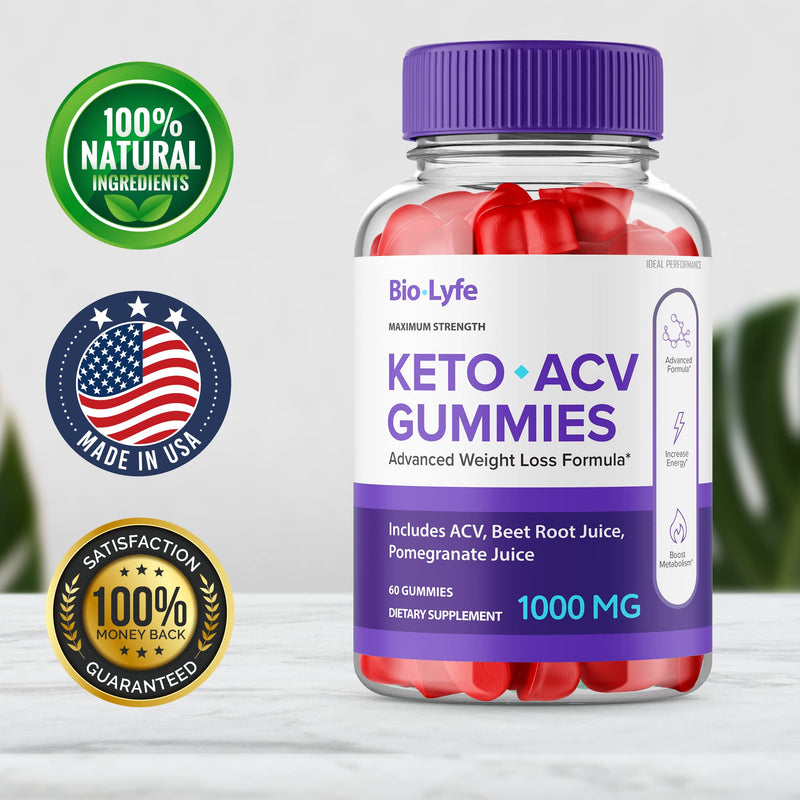 Biolyfe Keto + Gummies ACV – Maximum Strength Keto Supplement Gummies (5 Pack)