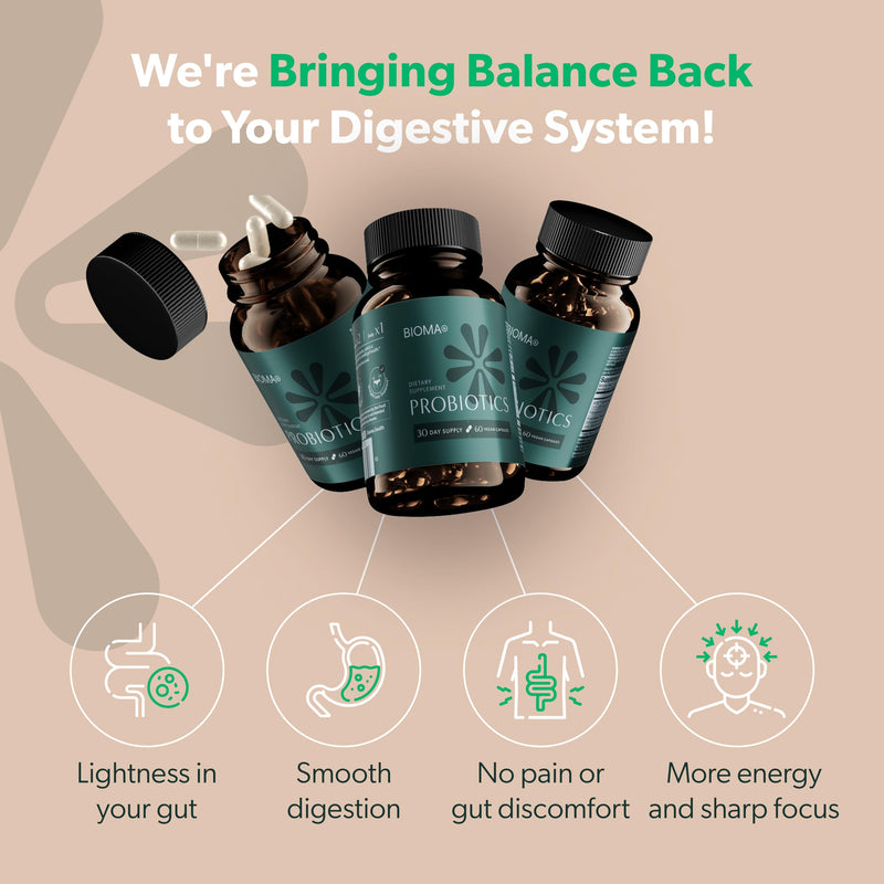 BIOMA Probiotics | Digestive Health & Gut Support | Vegan & Gluten Free