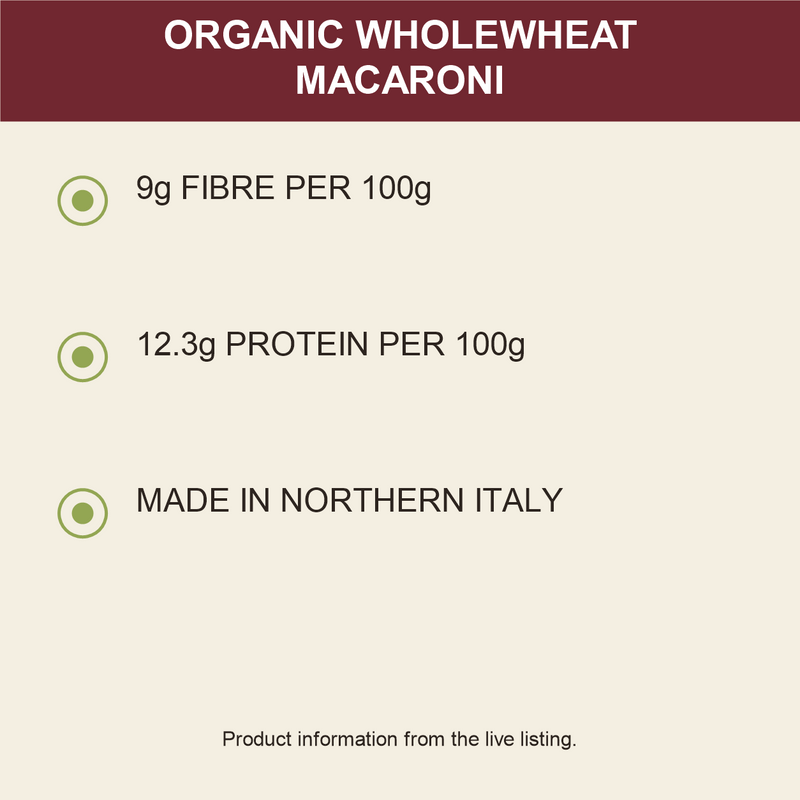 Biona Organic Wholewheat Macaroni