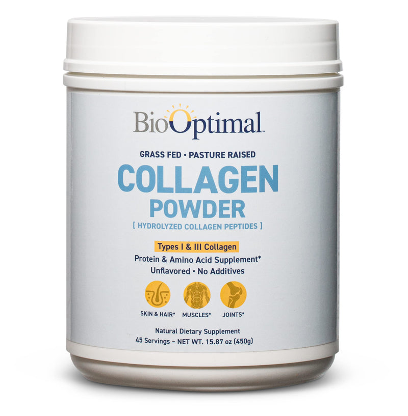 BioOptimal Collagen Peptides Powder – Grass-Fed & Non-GMO, Zero Sugar (45 Servings)