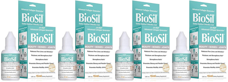BioSil Beauty Bones & Joints Liquid 0.5 oz Pack of 4