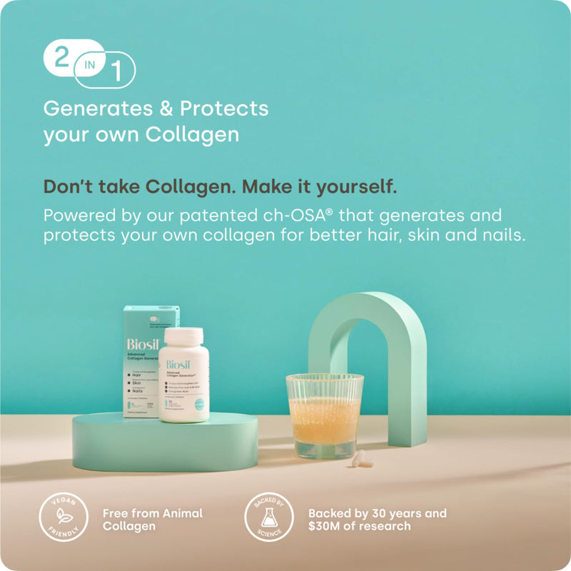 Biosil Collagen Booster Supplement – 2 x 120 Capsules with Patented ch-OSA Activator