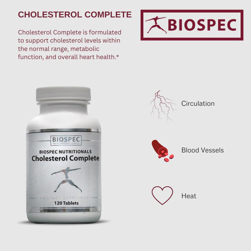 BIOSPEC NUTRITIONALS Cholesterol Complete - Natural Cholesterol & Heart Health Support (Red Yeast Rice, CO-Q-10, Hawthorn, Magnesium) 240 Tablets