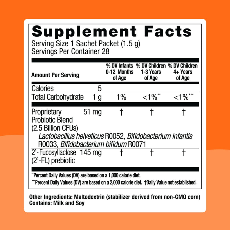 Biostime Baby Probiotic for Kids with HMO & Prebiotic Fiber – Immune Support & Digestion – 28 Powder Packets