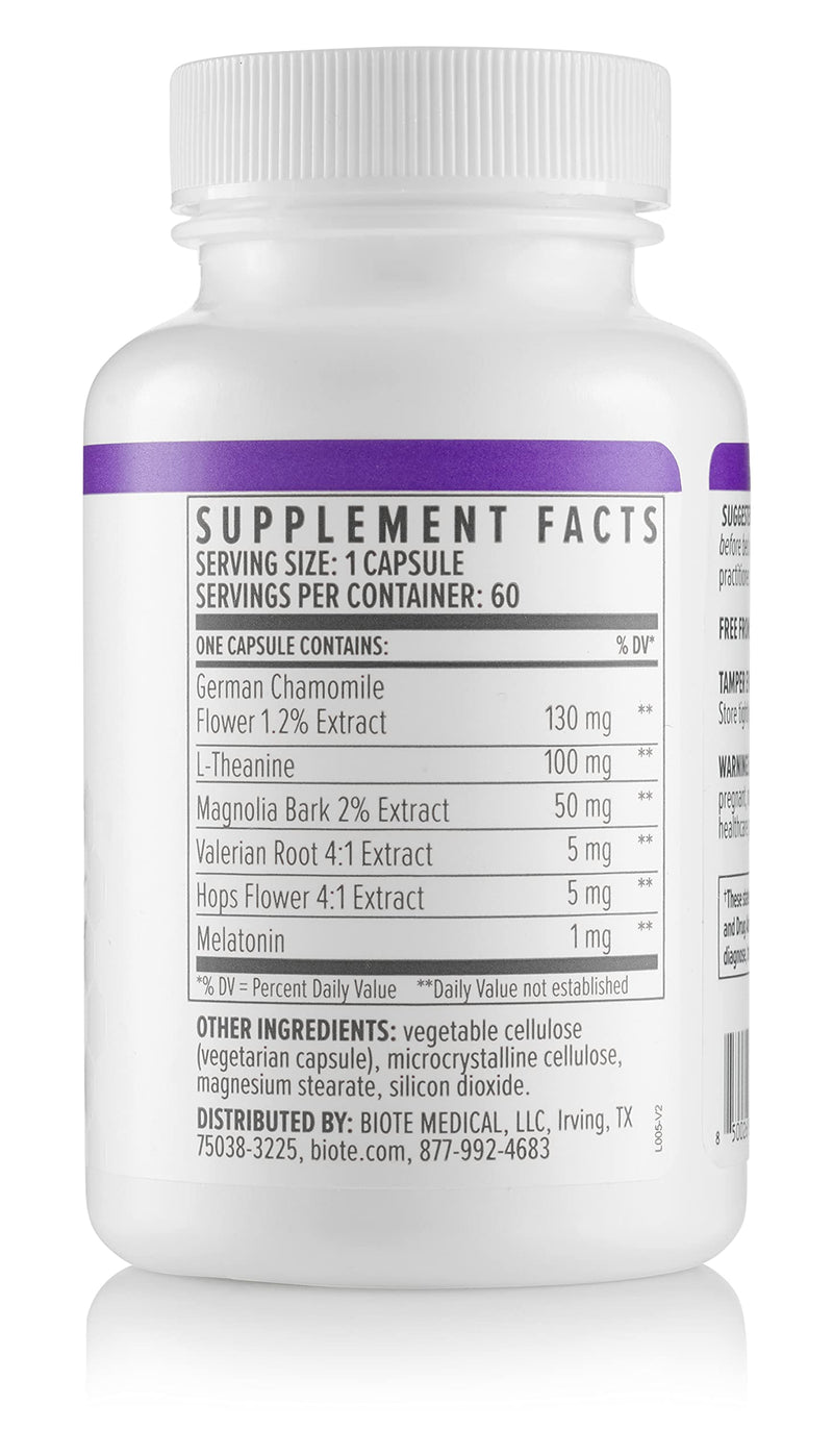 Biote Nutraceuticals Best Night's Sleep - Restfulness and Awake Refreshed (60 Capsules)