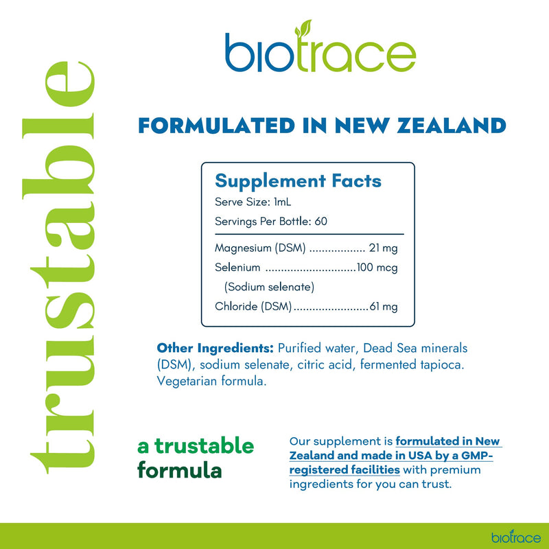 Biotrace Elemental Selenium 100mcg Liquid Drops 60ml | Magnesium & Trace Minerals
