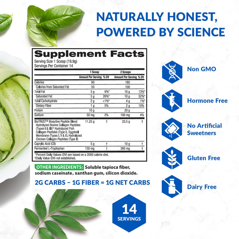 BioTrust Multi Collagen Protein Powder + Keto MCT Oil (Unflavored) – 5 Types I–X & C8 MCT