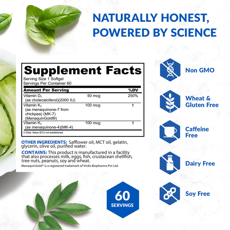 BioTrust Sol Joy: High-Potency Vitamin D3 K2 (50 mcg) Softgels