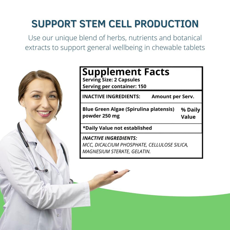 Bioxtron AFA Stem Cell Supplement - Stem Cell Renewal, Joint & Immune Support - 300 Capsules