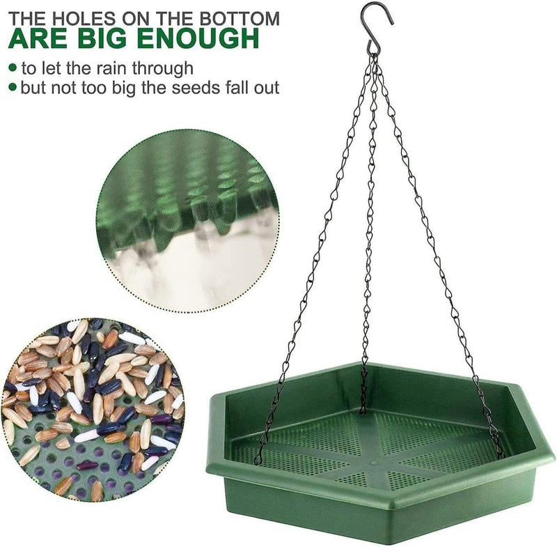 Set of 2 Hanging Bird Feeder & Bird Bath for Wild Birds