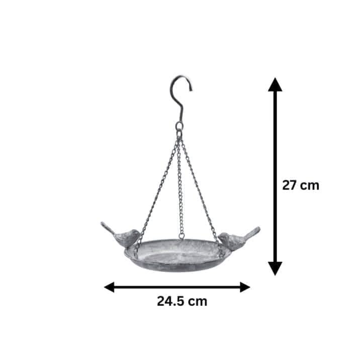 Hanging Metal Bird Bath and Feeding Station