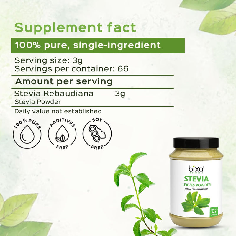 Bixa Botanical Stevia Powder – 200 g | Gluten Free, Non-GMO, Vegan
