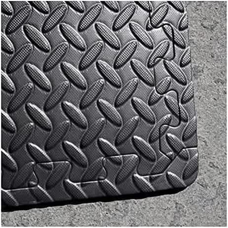 6 Pack Durable Anti-Slip Soft Black Foam Floor Tiles 60cm