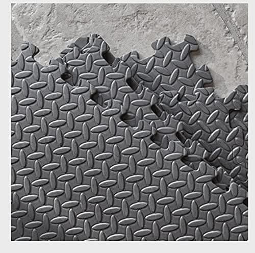 6 Pack Durable Anti-Slip Soft Black Foam Floor Tiles 60cm