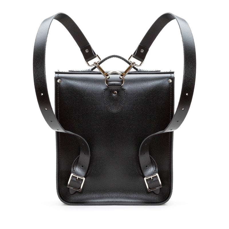 Handmade Leather City Backpack - Gothic Striped Yellow & Black