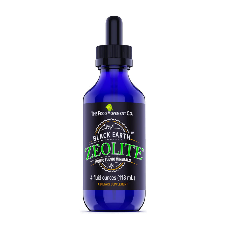 Black Earth Zeolite with Humic Fulvic Acids & Trace Minerals – 4 Fl Oz Drops for Detox, Gut Health & Immune Support | THE FOOD MOVEMENT CO.
